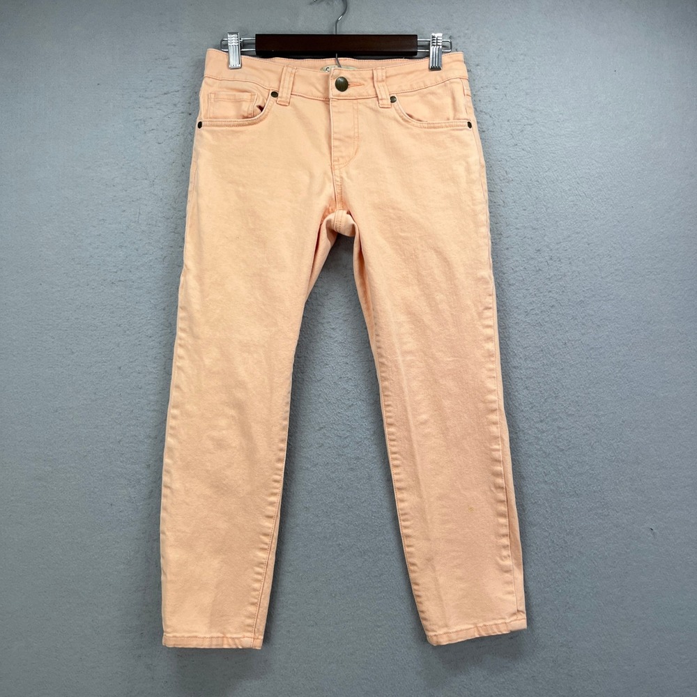 Cabi Jeans Pants Womens 2 Orange Peach Straight Stretch Low Rise Casual Preppy